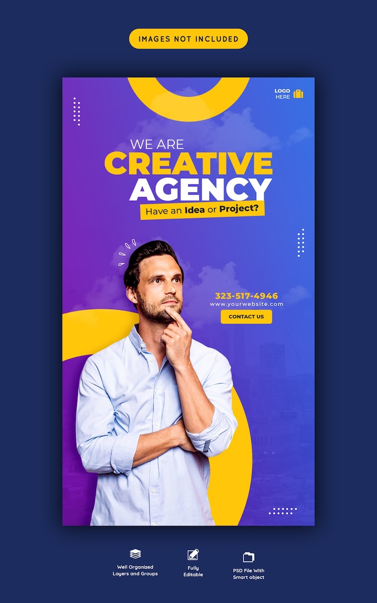 PSD promoción empresarial y plantilla de historia creativa de instagram