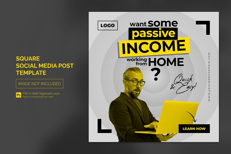 PSD promoción empresarial y publicación en redes sociales corporativas o plantilla de banner cuadrado