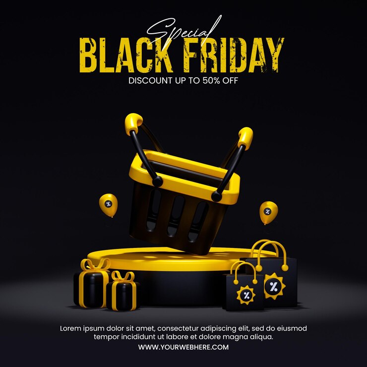 PSD promoción especial de descuento de banner de venta de viernes negro