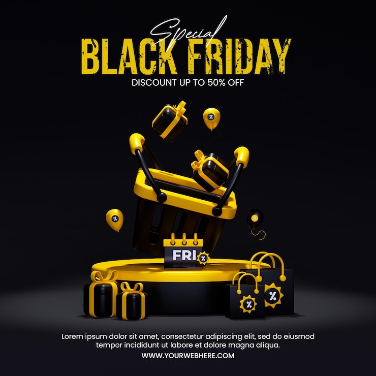 PSD promoción especial de descuento de banner de venta de viernes negro