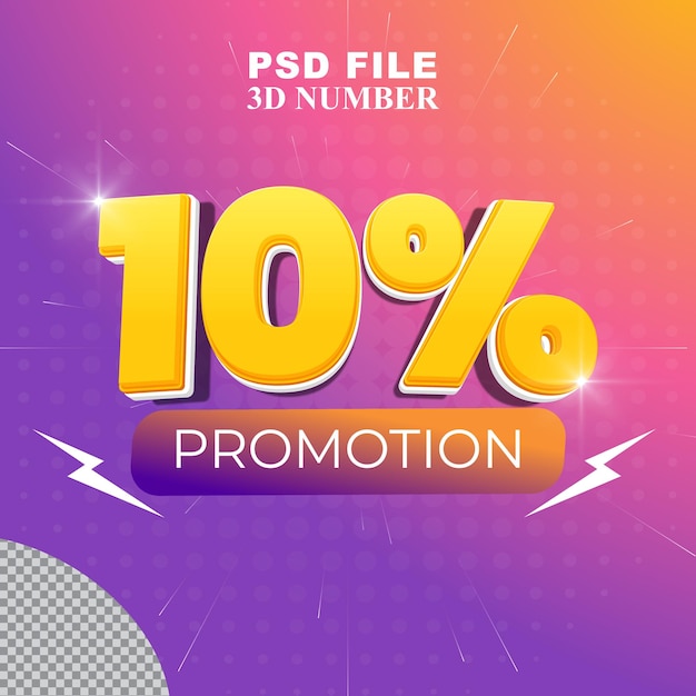 Promoción de gradiente 3D gratis o números de descuento del 10 por ciento.