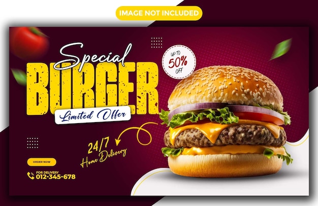 promoción de medios sociales relacionados con la comida y diseño de plantillas de publicaciones de banners de Instagram