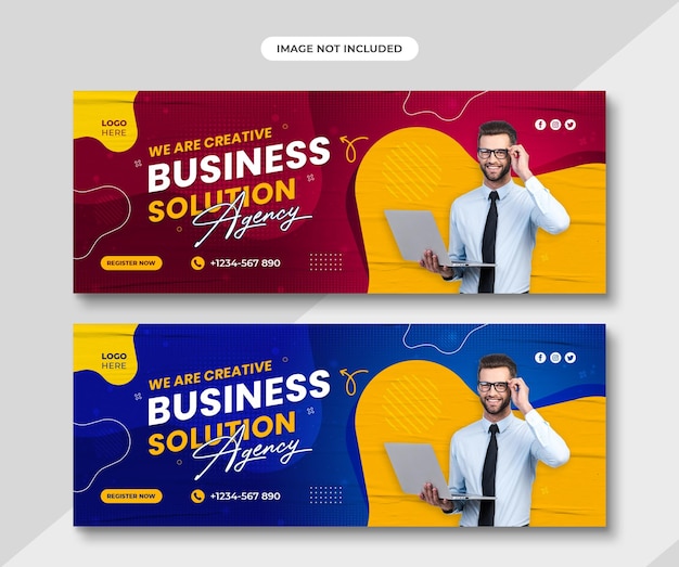 Promoción de negocios y plantilla de portada corporativa de facebook diseño de publicación de banner relacionado con negocios