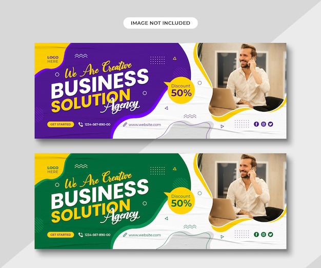 PSD promoción de negocios y plantilla de portada corporativa de facebook diseño de publicación de banner relacionado con negocios