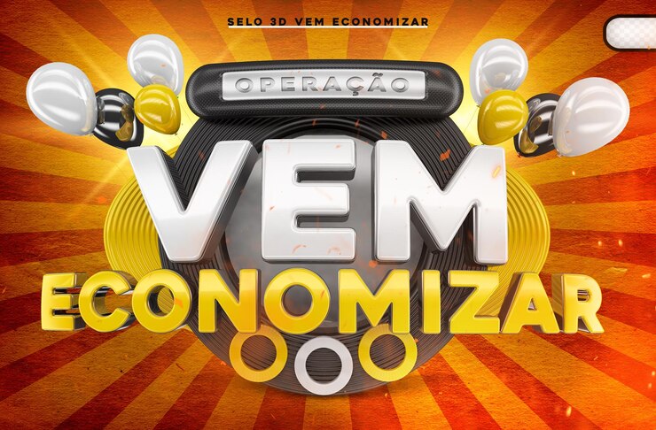 PSD promoción de oferta de logotipo 3d y descuento para composición de redes sociales de supermercado promoción de brasil