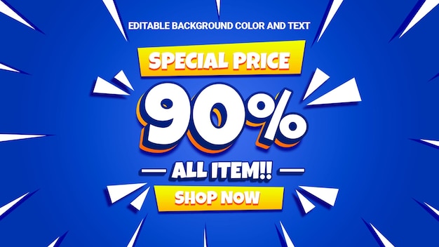 Promoción de plantilla de banner de descuento de venta de precio especial