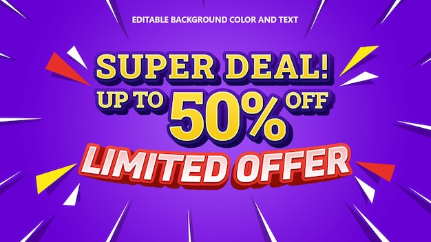 Promoción de plantilla de banner de super oferta
