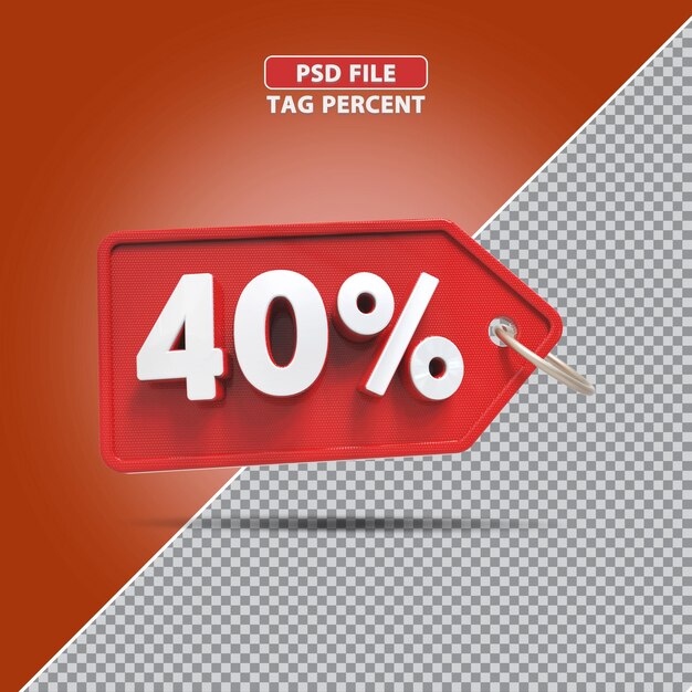 Promoción de porcentaje 3d 40 por ciento