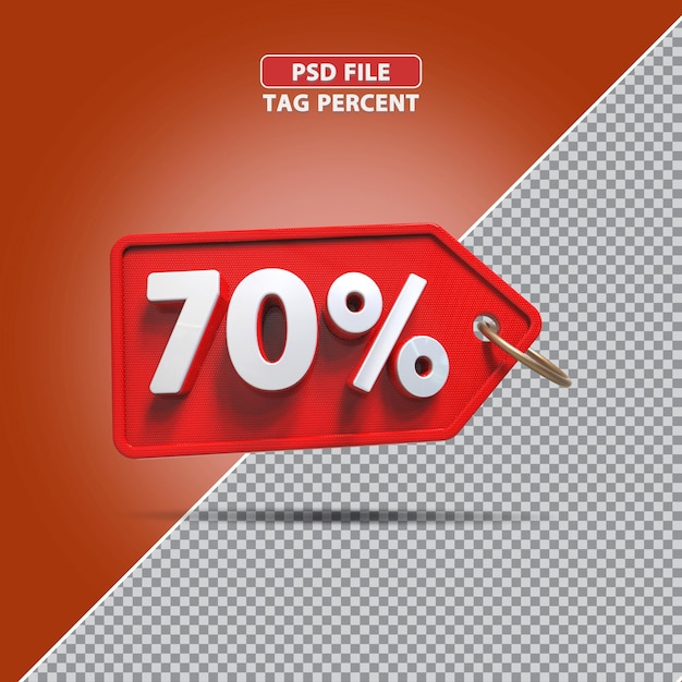Promoción de porcentaje 3d 70 por ciento