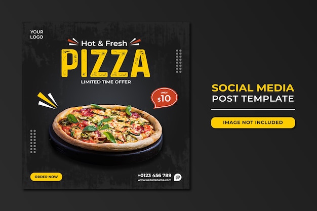 Promoción de redes sociales de alimentos y plantilla de diseño de publicación de banner de instagram