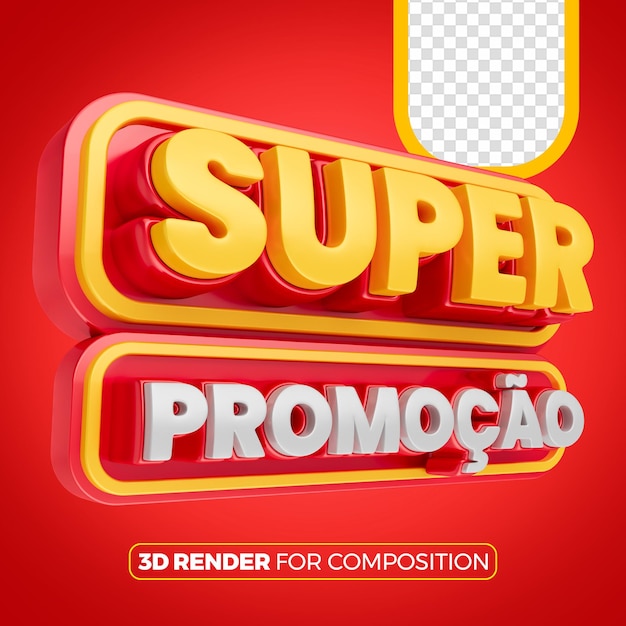 PSD promoción súper 3d rojo portugués izquierdo