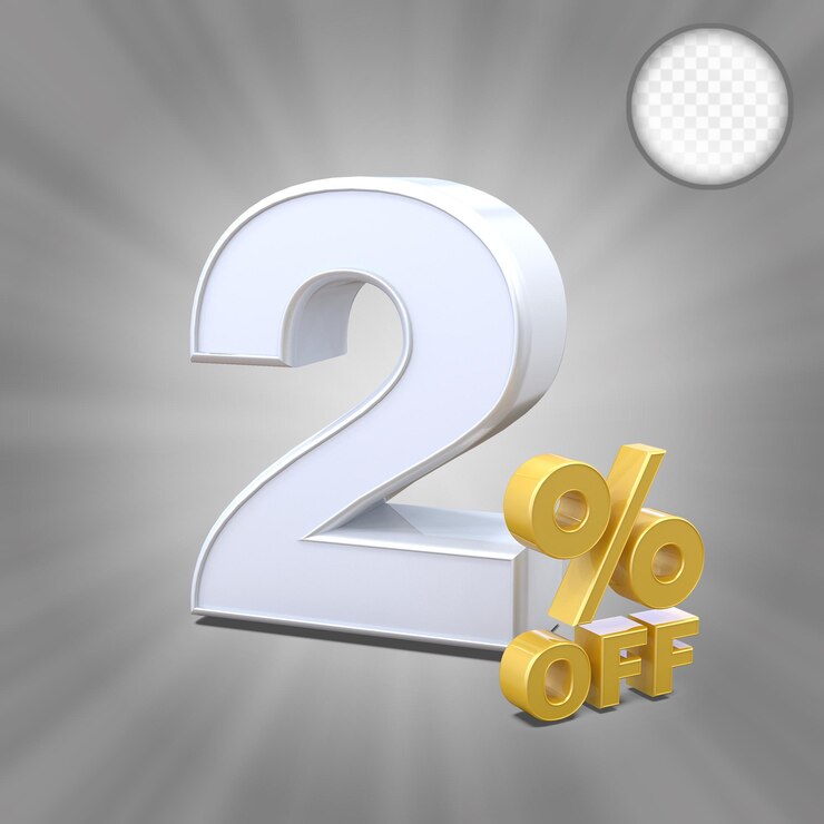 PSD promoción de venta de 2 por ciento de plata 3d