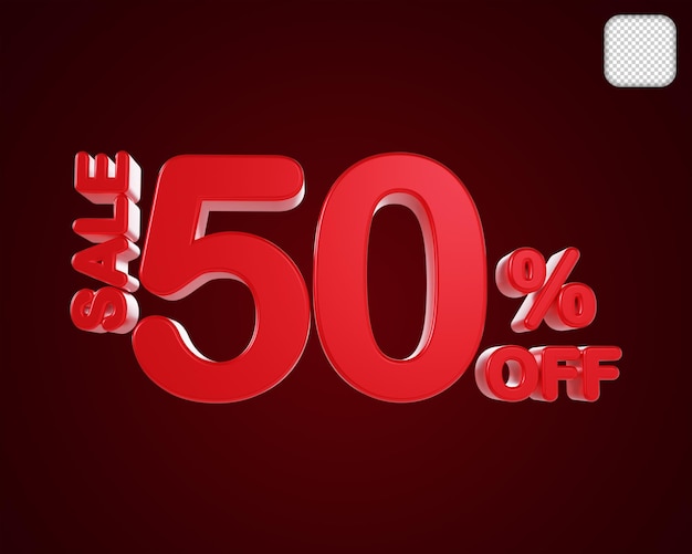 Promoción de venta 50 Porcentaje de ilustración 3D