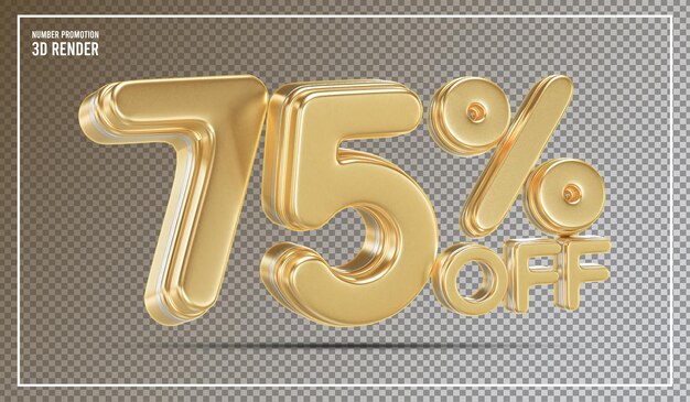 Promoción de venta de oro con un descuento del 75 por ciento
