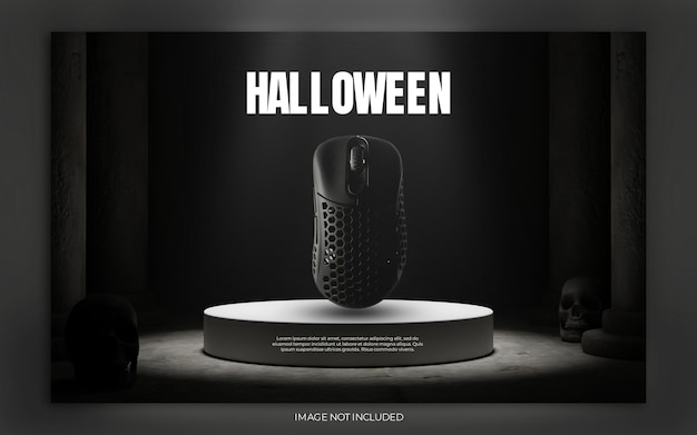 PSD promoción de venta de podio de halloween 3d