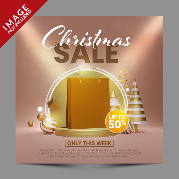 Promoción de venta de productos de feliz Navidad para plantilla de publicación de redes sociales