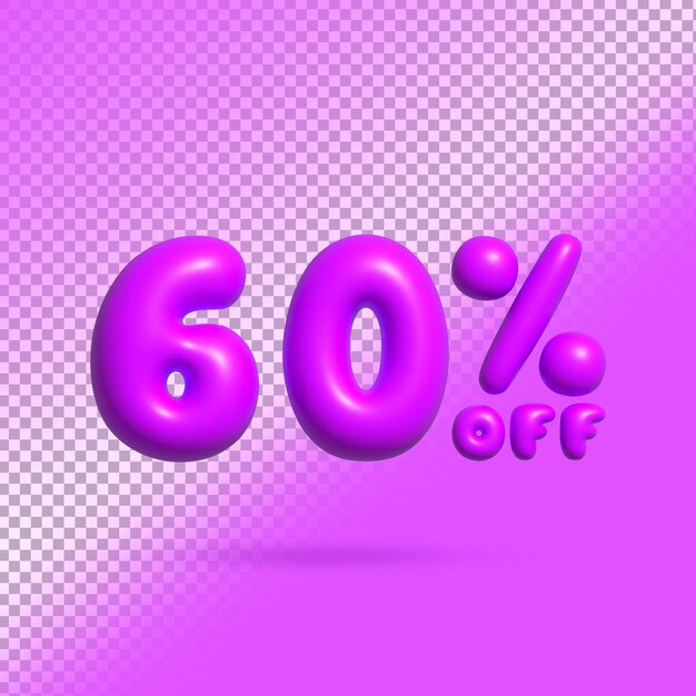 Promoción de ventas de 60 en púrpura