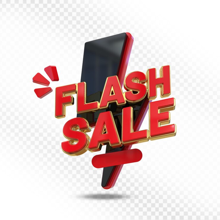 PSD promoción de ventas flash en 3d