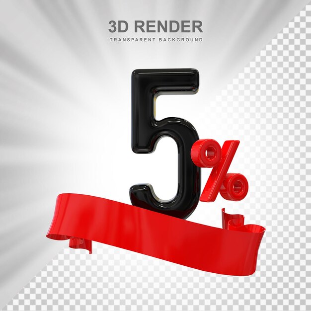 Promotion De 5 Pour Cent Sur La Vente Rendre En 3d