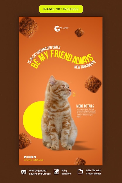 Promotion De Chat Sur Les Réseaux Sociaux Et Modèle D'histoire Instagram Et Facebook Psd gratuit