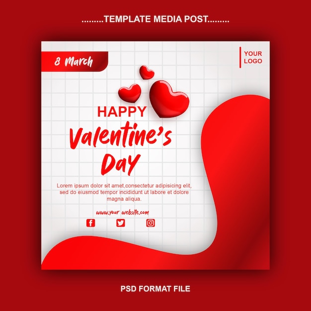 Promotion Du Modèle De Publication Média Saint-valentin