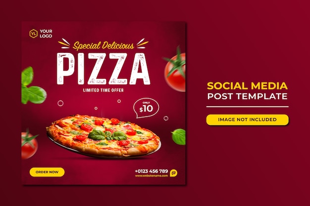 Promotion des médias sociaux alimentaires et modèle de conception de publication de bannière Instagram