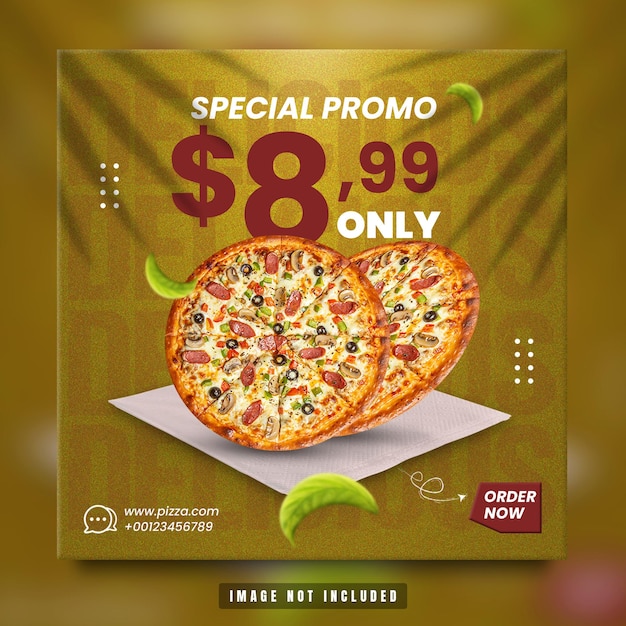 Promotion Des Médias Sociaux Du Restaurant Pizza Et Modèle De Publication Instagram Psd Premium