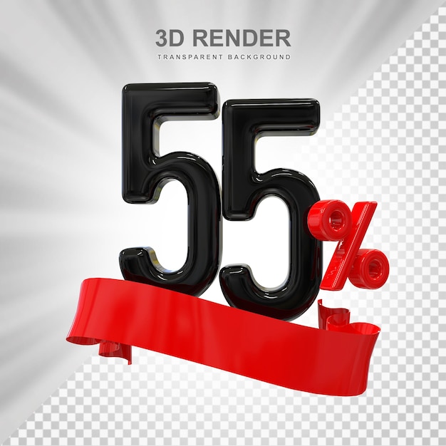 Promotion mit 55% rabatt 3d-rendering