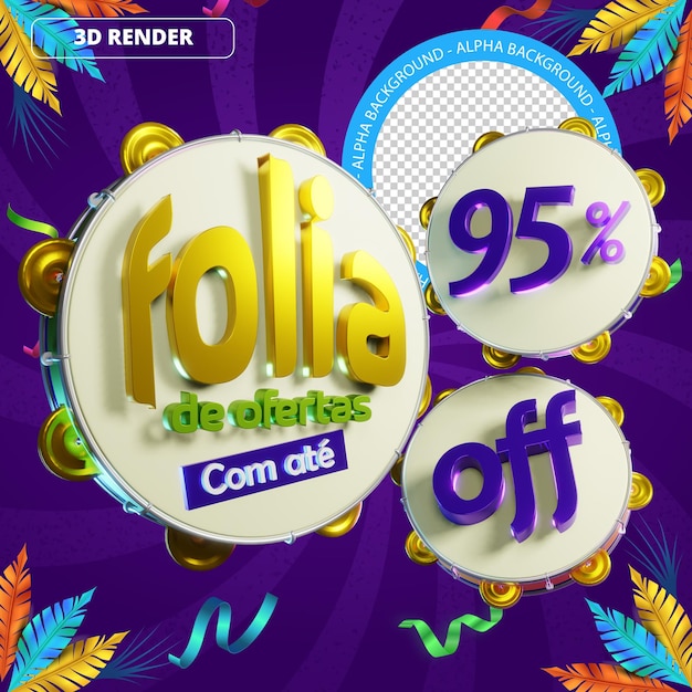 La Promotion De Rendu Du Logo Psd 3d Pour Le Carnaval Offre 95% De Réduction