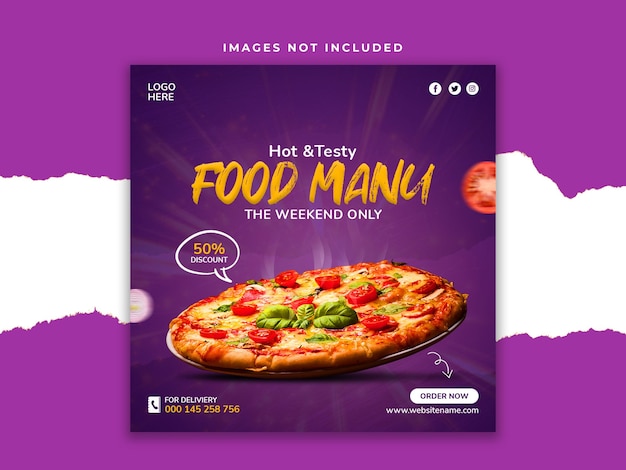 Promotion Spéciale Des Médias Sociaux De Restauration Rapide De Pizza Et Modèle De Conception De Publication De Bannière Instagram Psd Premium