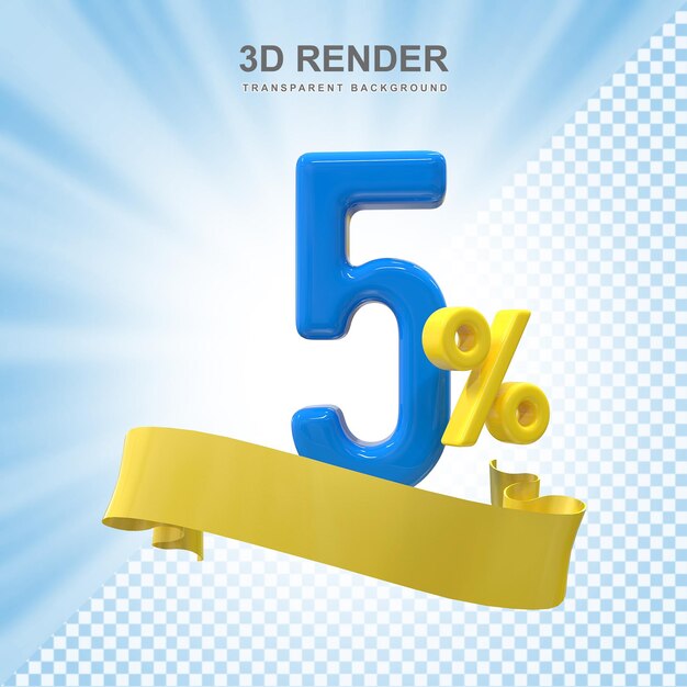 Promozione 5Percnet Off Sale Rendering 3D