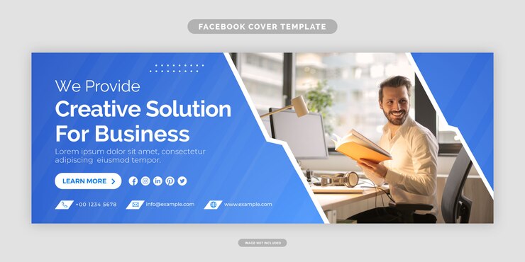 Promozione aziendale e modello di copertina Facebook aziendale