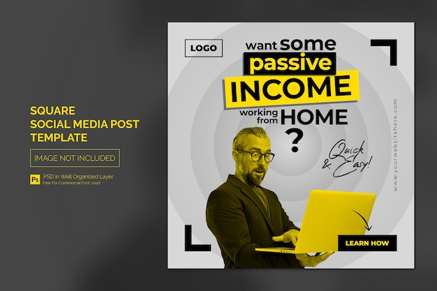 Promozione aziendale e post sui social media aziendali o modello di banner quadrato