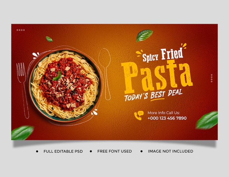 PSD promozione dei social media alimentari e modello di post design per banner instagram