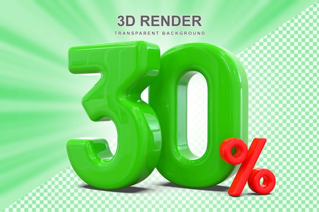 Promozione del 30 per cento fuori vendita 3D