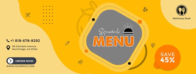Promozione del menu speciale del ristorante