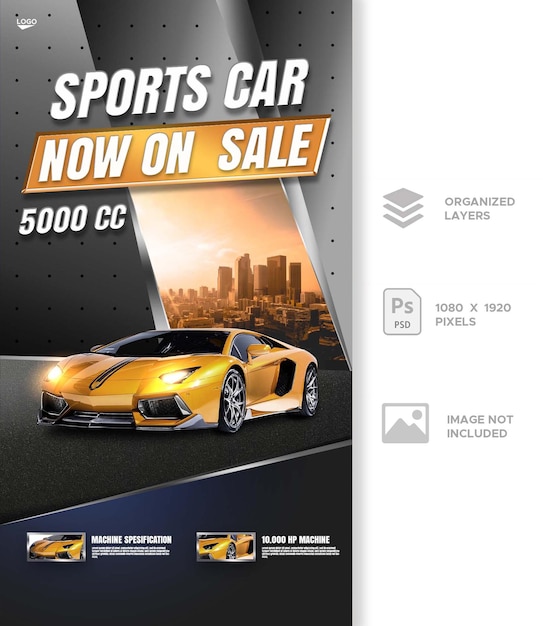 promozione della vendita di auto social media e storia di instagram