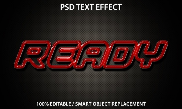 Pronto para efeito de texto Premium