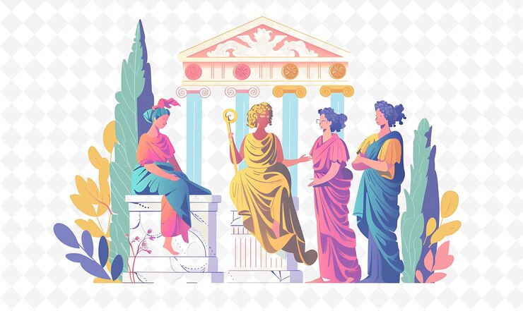 PSD prophets foretelling events design is baroque inspired incor flat illustration festival theme art