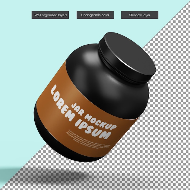 Proptein jar mockup in 3d-rendering