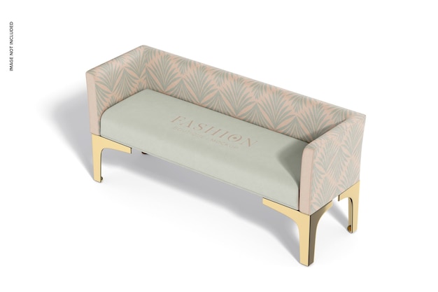 Prospettiva del mockup del sedile della boutique