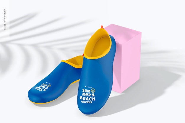 Prospettiva del mockup delle scarpe da acqua