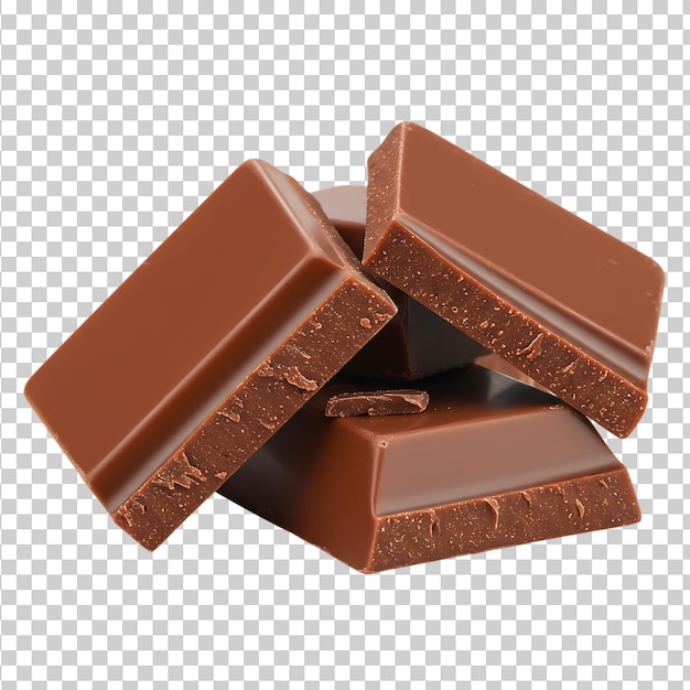 Prossimo piano dei quadrati di cioccolato