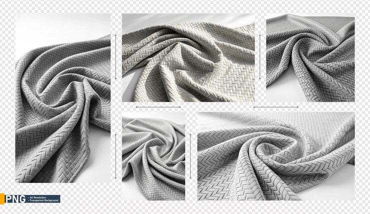 PSD prossimo piano di una coperta di maglia grigia