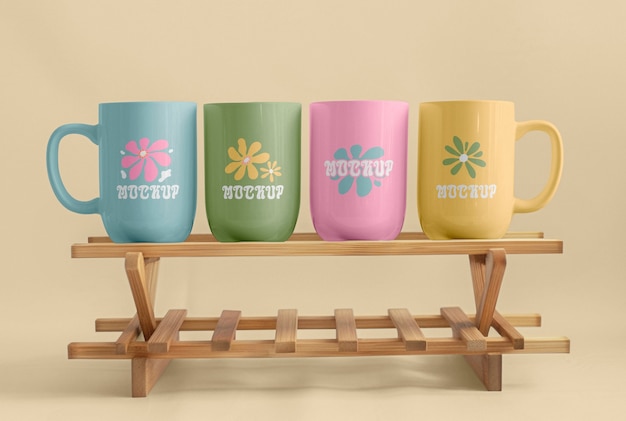 Prossimo piano sul disegno del mockup della tazza