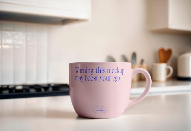 Prossimo piano sul modello della tazza
