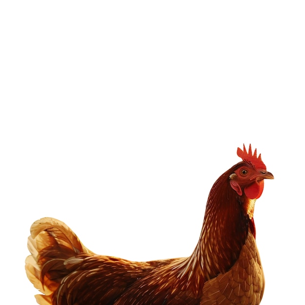 Prossimo piano sulla gallina isolata