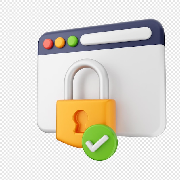 Proteção de segurança da internet 3D site bloqueio de verificação aprovado verificar