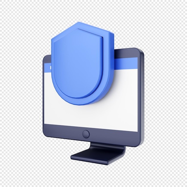 proteção do sistema de escudo de função de computador 3d