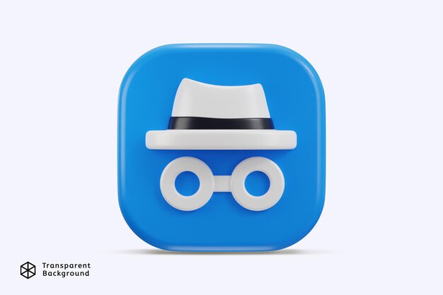 Protección de datos 3D en el icono del modo incógnito